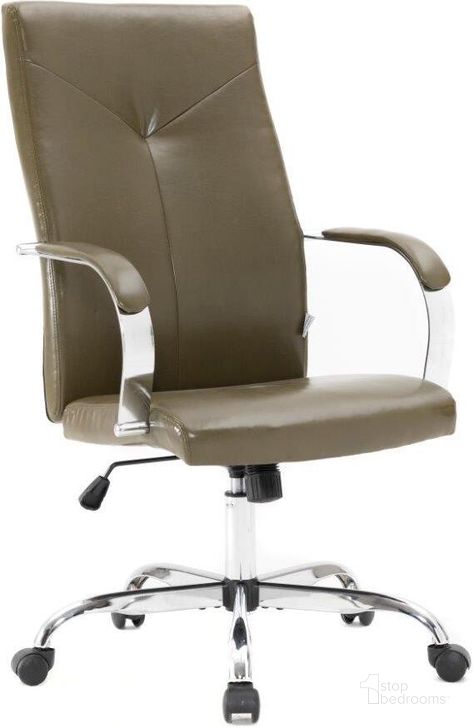 The appearance of Leisuremod Sonora Modern High-Back Tall Adjustable Height Leather Conference Office Chair With Tilt And 360 Degree Swivel In Olive Green designed by LeisureMod in the modern / contemporary interior design. This olive green piece of furniture  was selected by 1StopBedrooms from Sonora Collection to add a touch of cosiness and style into your home. Sku: SO19GL. Material: Faux Leather. Product Type: Office Chair. Image1