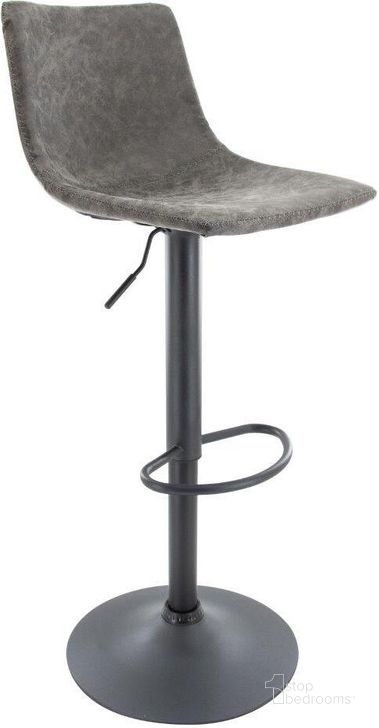 The appearance of Leisuremod Tilbury Modern Adjustable Grey Bar Stool With Footrest And 360-Degree Swivel designed by LeisureMod in the modern / contemporary interior design. This grey piece of furniture  was selected by 1StopBedrooms from Tilbury Collection to add a touch of cosiness and style into your home. Sku: TS29GR. Material: Faux Leather. Product Type: Barstool. Image1
