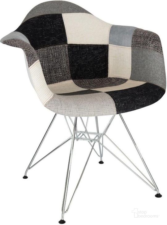 The appearance of Leisuremod Willow Patchwork Fabric Eiffel Accent Chair designed by LeisureMod in the modern / contemporary interior design. This patchwork piece of furniture  was selected by 1StopBedrooms from Willow Collection to add a touch of cosiness and style into your home. Sku: WM24FC. Material: Metal. Product Type: Accent Chair. Image1