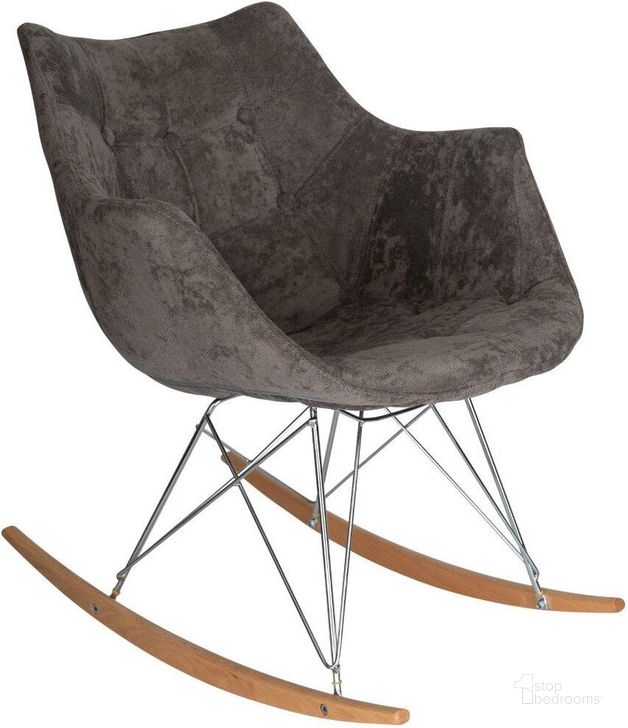 The appearance of Leisuremod Willow Velvet Eiffel Base Rocking Chair WR24VDBR designed by LeisureMod in the modern / contemporary interior design. This brown piece of furniture  was selected by 1StopBedrooms from Willow Collection to add a touch of cosiness and style into your home. Sku: WR24VDBR. Product Type: Living Room Chair. Material: Velvet. Image1