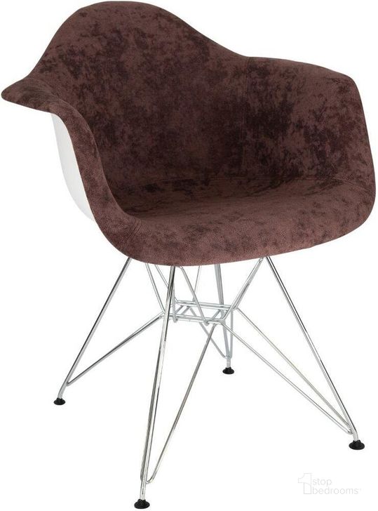 The appearance of Leisuremod Willow Velvet Eiffel Metal Base Accent Chair WM24VBR designed by LeisureMod in the modern / contemporary interior design. This brown piece of furniture  was selected by 1StopBedrooms from Willow Collection to add a touch of cosiness and style into your home. Sku: WM24VBR. Material: Metal. Product Type: Accent Chair. Image1