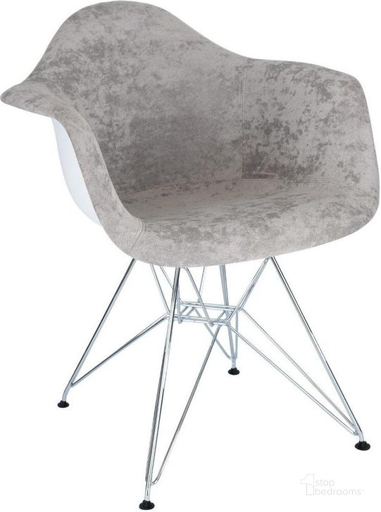 The appearance of Leisuremod Willow Velvet Eiffel Metal Base Accent Chair WM24VGR designed by LeisureMod in the modern / contemporary interior design. This gray piece of furniture  was selected by 1StopBedrooms from Willow Collection to add a touch of cosiness and style into your home. Sku: WM24VGR. Material: Metal. Product Type: Accent Chair. Image1