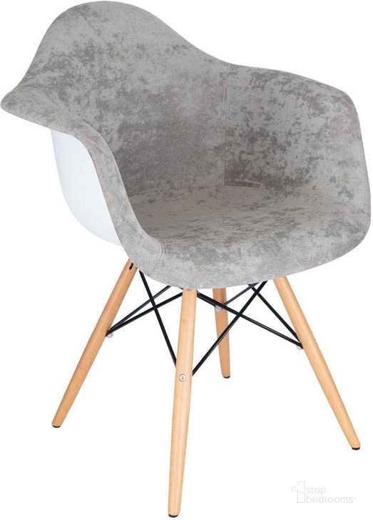 The appearance of Leisuremod Willow Velvet Eiffel Wooden Base Accent Chair W24VGR designed by LeisureMod in the modern / contemporary interior design. This gray piece of furniture  was selected by 1StopBedrooms from Willow Collection to add a touch of cosiness and style into your home. Sku: W24VGR. Product Type: Accent Chair. Material: Velvet. Image1