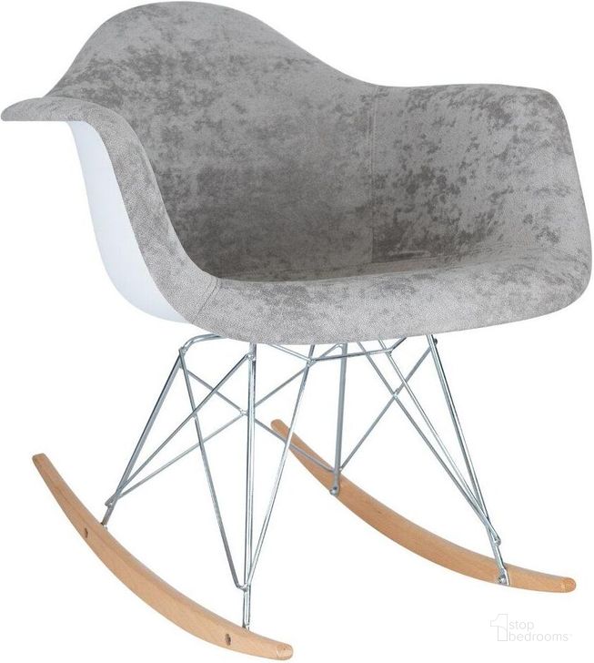 The appearance of Leisuremod Wilson Velvet Eiffel Base Rocking Chair WR25VGR designed by LeisureMod in the modern / contemporary interior design. This gray piece of furniture  was selected by 1StopBedrooms from Wilson Collection to add a touch of cosiness and style into your home. Sku: WR25VGR. Product Type: Living Room Chair. Material: Velvet. Image1