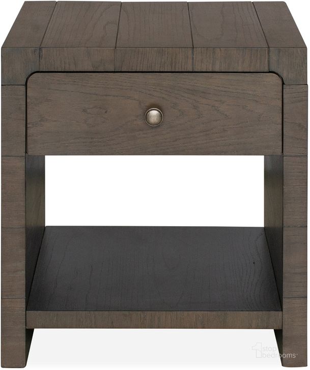 The appearance of Leland Rectangular End Table designed by Magnussen in the  interior design. This  piece of furniture  was selected by 1StopBedrooms from Leland Collection to add a touch of cosiness and style into your home. Sku: T5704-03. Material: Wood. Product Type: End Table. Image1
