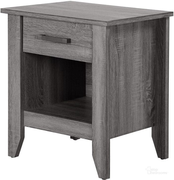 The appearance of Lennox Gray Nightstand designed by Glory in the modern / contemporary interior design. This gray piece of furniture  was selected by 1StopBedrooms from Lennox Collection to add a touch of cosiness and style into your home. Sku: G053-N-Nightstand. Material: Wood. Product Type: Nightstand. Image1