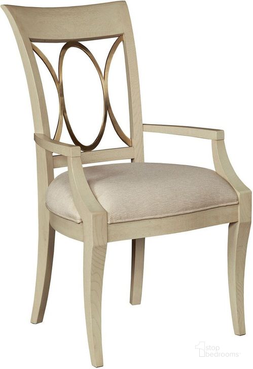 The appearance of Lenox Arm Dining Chair designed by American Drew in the transitional interior design. This light stain piece of furniture  was selected by 1StopBedrooms from Lenox Collection to add a touch of cosiness and style into your home. Sku: 923-639. Material: Wood. Product Type: Dining Chair. Image1