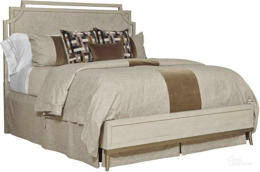 The appearance of Lenox Royce Alabaster Cal King Panel Bed designed by American Drew in the transitional interior design. This white piece of furniture  was selected by 1StopBedrooms from Lenox Collection to add a touch of cosiness and style into your home. Sku: 923-307R. Bed Type: Panel Bed. Material: Wood. Product Type: Panel Bed. Bed Size: California King. Image1