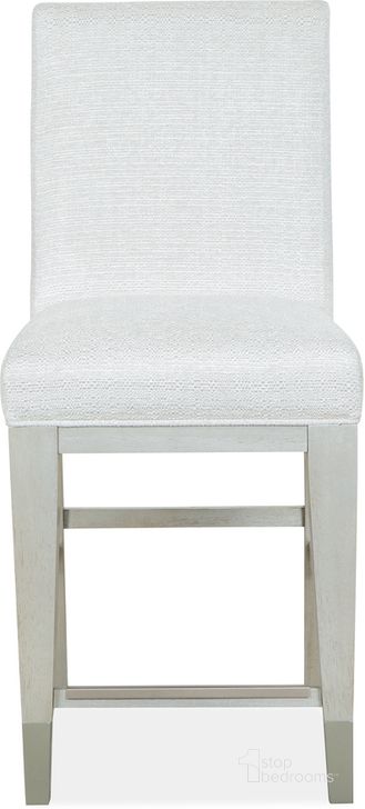 The appearance of Lenox Counter Chair With Upholstered Seat And Back Set of 2 designed by Magnussen in the transitional interior design. This white piece of furniture  was selected by 1StopBedrooms from Lenox Collection to add a touch of cosiness and style into your home. Sku: D5490-83. Material: Wood. Product Type: Counter Height Chair. Image1