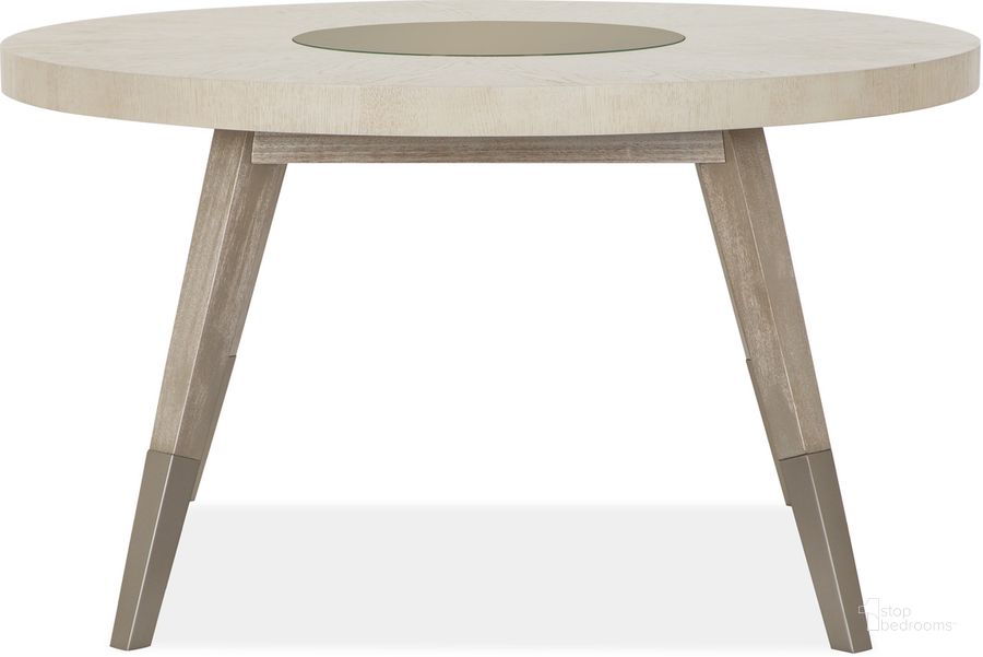 The appearance of Lenox Round Dining Table designed by Magnussen in the transitional interior design. This beige piece of furniture  was selected by 1StopBedrooms from Lenox Collection to add a touch of cosiness and style into your home. Sku: D5490-24. Material: Wood. Product Type: Dining Table. Image1