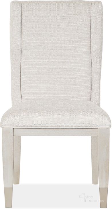 The appearance of Lenox Upholstered Host Side Chair Set of 2 designed by Magnussen in the transitional interior design. This beige piece of furniture  was selected by 1StopBedrooms from Lenox Collection to add a touch of cosiness and style into your home. Sku: D5490-66. Material: Wood. Product Type: Side Chair. Image1