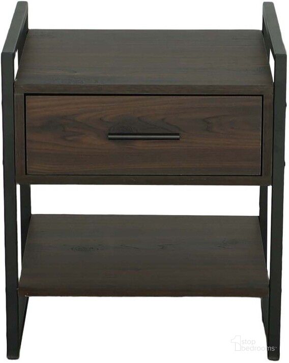 The appearance of Leo Accent Nightstand In Brown designed by Progressive Furniture in the transitional interior design. This brown piece of furniture  was selected by 1StopBedrooms from Leo Collection to add a touch of cosiness and style into your home. Sku: I220-43. Product Type: Nightstand. Material: MDF. Image1