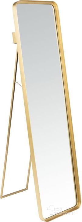 The appearance of Lerna Brushed Brass Mirror designed by Safavieh in the rustic / southwestern interior design. This brushed brass piece of furniture  was selected by 1StopBedrooms from Safavieh MRR Collection to add a touch of cosiness and style into your home. Sku: MRR3003A. Product Type: Mirror. Material: Iron. Image1