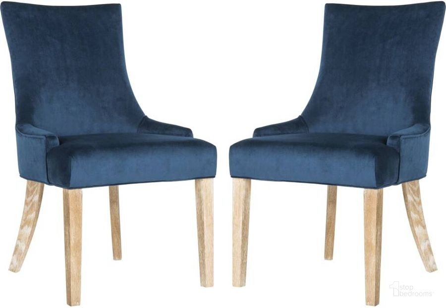 The appearance of Lester Navy and White Wash Dining Chair designed by Safavieh in the modern / contemporary interior design. This navy piece of furniture  was selected by 1StopBedrooms from Lester Collection to add a touch of cosiness and style into your home. Sku: MCR4709AV-SET2. Material: Wood. Product Type: Dining Chair. Image1