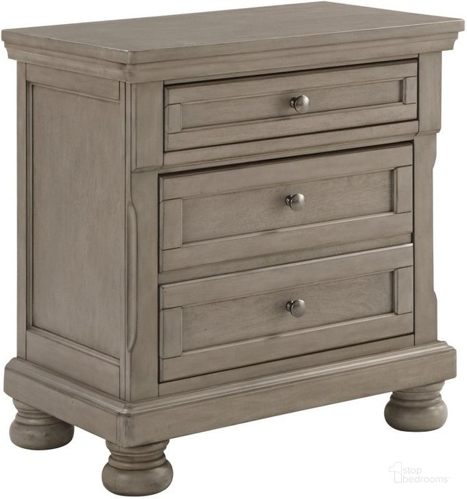 The appearance of Lettner Light Gray 2 Drawer Nightstand designed by Signature Design by Ashley in the transitional interior design. This light gray piece of furniture  was selected by 1StopBedrooms from Lettner Collection to add a touch of cosiness and style into your home. Sku: B733-92. Material: Wood. Product Type: Nightstand. Image1