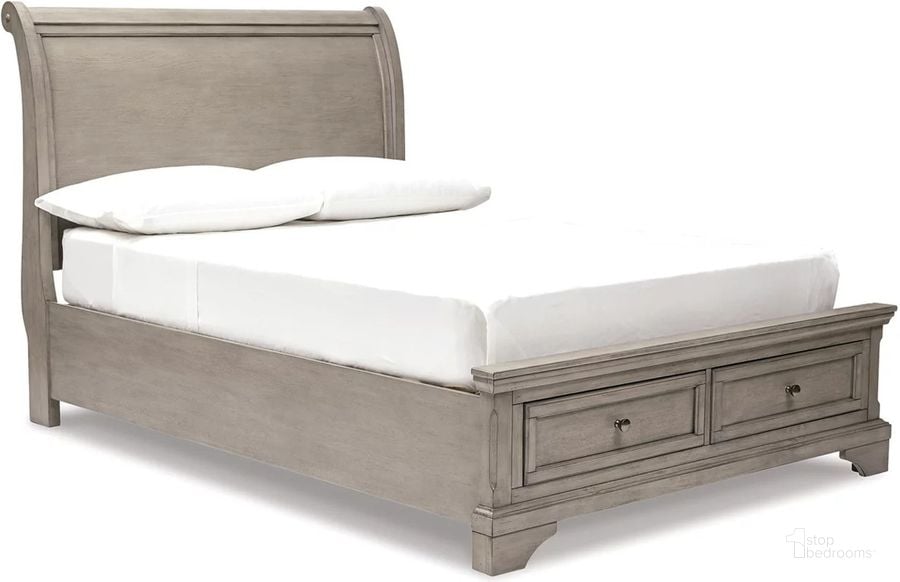 The appearance of Lettner Light Gray Full Storage Sleigh Bed designed by Signature Design by Ashley in the transitional interior design. This light gray piece of furniture  was selected by 1StopBedrooms from Lettner Collection to add a touch of cosiness and style into your home. Sku: B733-183;B733-84S;B733-87. Bed Type: Storage Bed. Material: Wood. Product Type: Storage Bed. Bed Size: Full. Image1