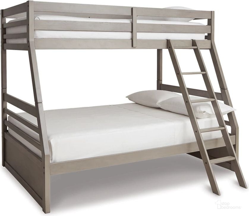 The appearance of Lettner Twin over Full Bunk Bed In Light Gray designed by Signature Design by Ashley in the transitional interior design. This light gray piece of furniture  was selected by 1StopBedrooms from Lettner Collection to add a touch of cosiness and style into your home. Sku: B733-58P;B733-58R. Bed Type: Bunk Bed. Material: Wood. Product Type: Bunk Bed. Bed Size: Twin Over Full. Image1