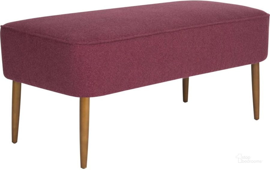 The appearance of Levi Maroon Bench designed by Safavieh in the modern / contemporary interior design. This maroon piece of furniture  was selected by 1StopBedrooms from Levi Collection to add a touch of cosiness and style into your home. Sku: MCR4609F. Material: Wood. Product Type: Bench. Image1