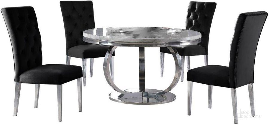 The appearance of Lexington 52 Inch Round Dining Set In Black designed by Best Master Furniture in the modern / contemporary interior design. This black piece of furniture  was selected by 1StopBedrooms from Lexington Collection to add a touch of cosiness and style into your home. Sku: LX02BLK552. Product Type: Dining Room Set. Material: Stainless Steel. Image1
