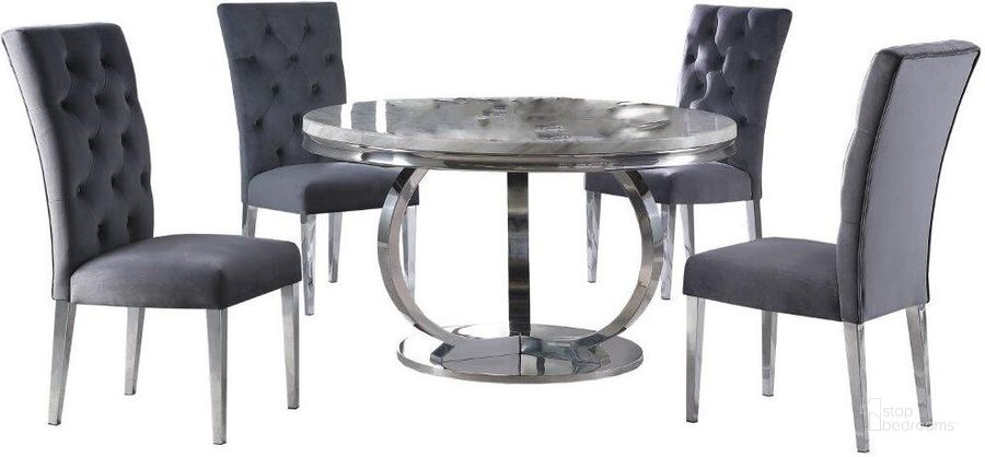 The appearance of Lexington 52 Inch Round Dining Set In Gray designed by Best Master Furniture in the modern / contemporary interior design. This gray piece of furniture  was selected by 1StopBedrooms from Lexington Collection to add a touch of cosiness and style into your home. Sku: LX02G552. Product Type: Dining Room Set. Material: Stainless Steel. Image1