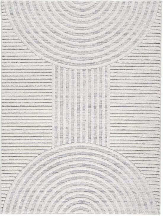 The appearance of Liévin Gray/Cream 7.83' x 10' Rug designed by Artisan Elegance in the modern / contemporary interior design. This gray/cream piece of furniture  was selected by 1StopBedrooms from Liévin Collection to add a touch of cosiness and style into your home. Sku: R405341. Material: Fabric. Product Type: Area Rugs. Image1