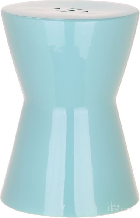 The appearance of Liana Light Blue Garden Stool designed by Safavieh in the modern / contemporary interior design. This light blue piece of furniture  was selected by 1StopBedrooms from Liana Collection to add a touch of cosiness and style into your home. Sku: ACS4541C. Product Type: Stool. Image1