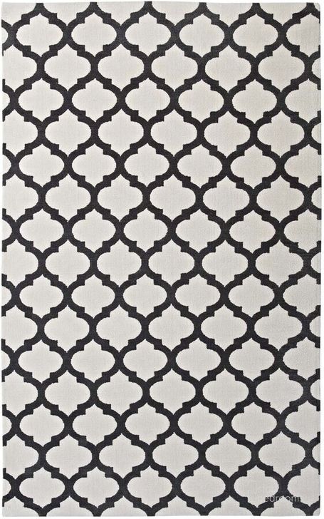 The appearance of Lida Moroccan Trellis 5X8 Area Rug In Ivory and Charcoal designed by Modway in the modern / contemporary interior design. This ivory and charcoal piece of furniture  was selected by 1StopBedrooms from Lida Collection to add a touch of cosiness and style into your home. Sku: R-1001C-58. Material: Polyester. Product Type: Area Rugs. Image1