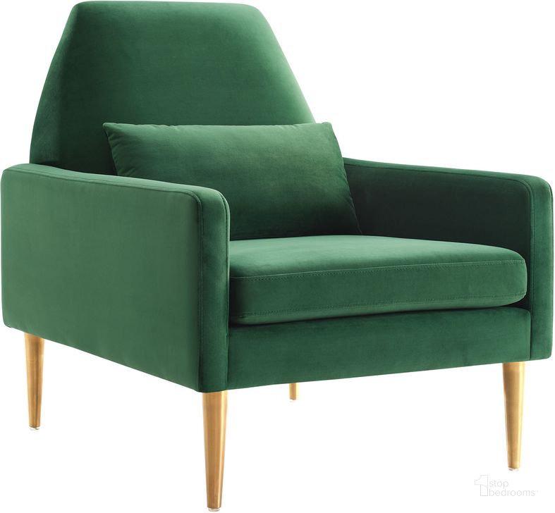 The appearance of Liliana Performance Velvet Arm Chair In Emerald designed by Modway in the modern / contemporary interior design. This emerald piece of furniture  was selected by 1StopBedrooms from Liliana Collection to add a touch of cosiness and style into your home. Sku: EEI-5021-EME. Material: Wood. Product Type: Arm Chair. Image1