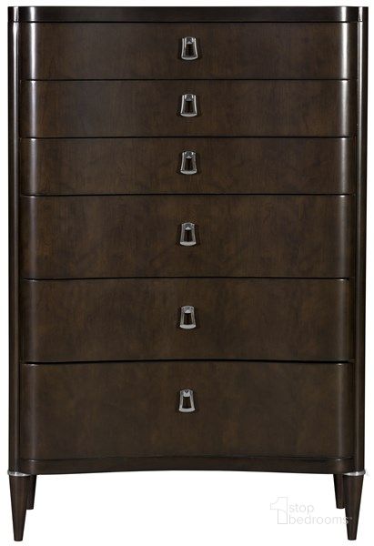 The appearance of Lillet Tall Chest In Brown designed by Vanguard Furniture in the transitional interior design. This brown piece of furniture  was selected by 1StopBedrooms from Lillet Collection to add a touch of cosiness and style into your home. Sku: P658TC-NO. Product Type: Chest. Material: Wood Veneer. Image1