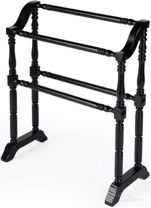 The appearance of Lillian Black Blanket Rack designed by Butler Specialty Company in the traditional interior design. This black piece of furniture  was selected by 1StopBedrooms from Lillian Collection to add a touch of cosiness and style into your home. Sku: 5020111. Material: Wood. Product Type: Coat Rack. Image1
