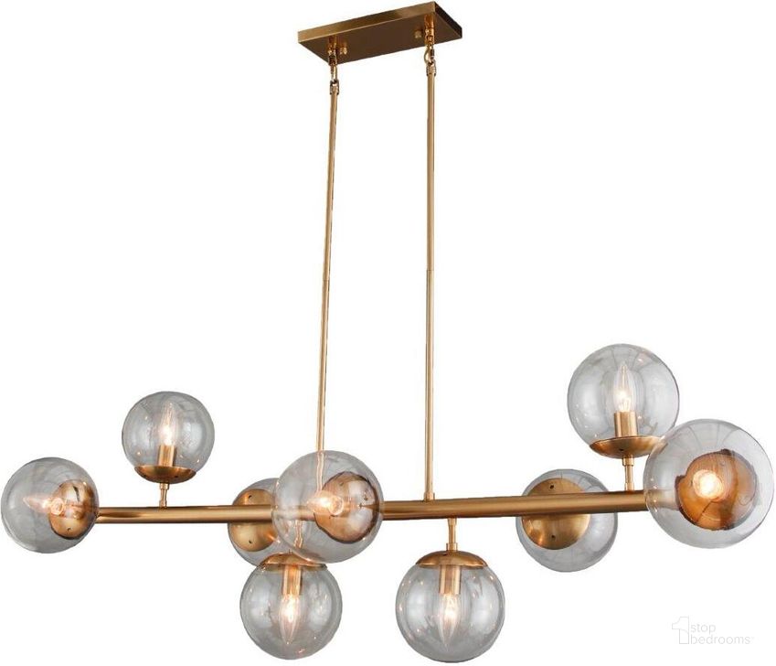 The appearance of Lillian Pendant In Brass designed by Moti in the transitional interior design. This brass piece of furniture  was selected by 1StopBedrooms from Lillian Collection to add a touch of cosiness and style into your home. Sku: 64001055. Product Type: Pendant Lighting. Material: Iron.