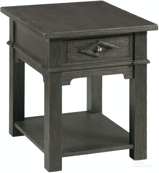 The appearance of Lillith End Table designed by Hammary in the coastal interior design. This dark stain piece of furniture  was selected by 1StopBedrooms from Lillith Collection to add a touch of cosiness and style into your home. Sku: 068-915. Material: Wood. Product Type: End Table. Image1