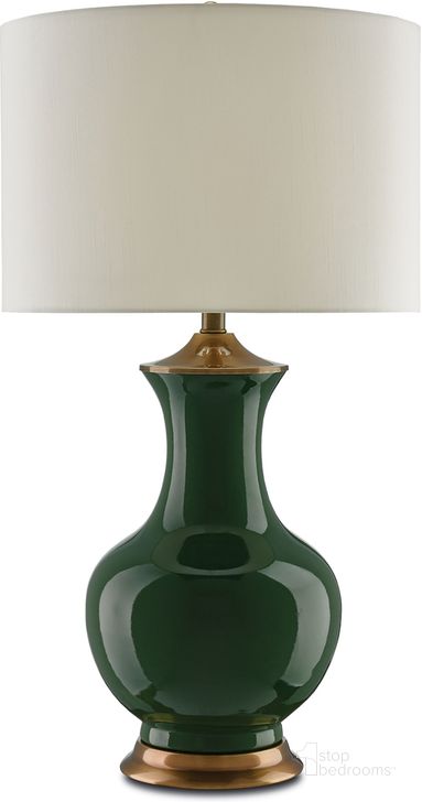 The appearance of Lilou Green Table Lamp designed by Currey & Company in the modern / contemporary interior design. This green piece of furniture  was selected by 1StopBedrooms from Lilou Collection to add a touch of cosiness and style into your home. Sku: 6000-0022. Material: Metal. Product Type: Table Lamp. Image1