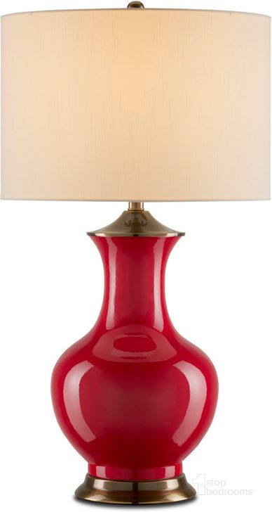 The appearance of Lilou Red Table Lamp designed by Currey & Company in the modern / contemporary interior design. This red piece of furniture  was selected by 1StopBedrooms from Lilou Collection to add a touch of cosiness and style into your home. Sku: 6000-0840. Material: Metal. Product Type: Table Lamp. Image1