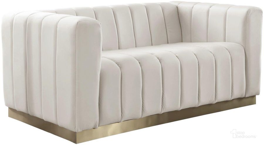 The appearance of Limerock Cream Velvet Loveseat designed by Furnique in the modern / contemporary interior design. This cream velvet piece of furniture  was selected by 1StopBedrooms from Limerock Collection to add a touch of cosiness and style into your home. Sku: 603Cream-L. Product Type: Loveseat. Material: Velvet. Image1
