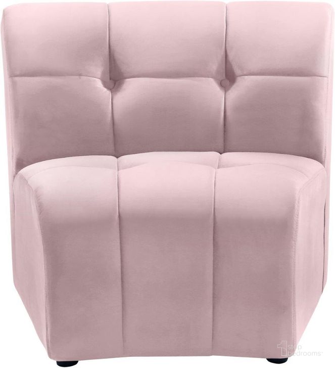 The appearance of Limitless Pink Velvet Modular Chair designed by Meridian in the modern / contemporary interior design. This pink velvet piece of furniture  was selected by 1StopBedrooms from Limitless Collection to add a touch of cosiness and style into your home. Sku: 645Pink-C. Product Type: Chair. Material: Velvet. Image1