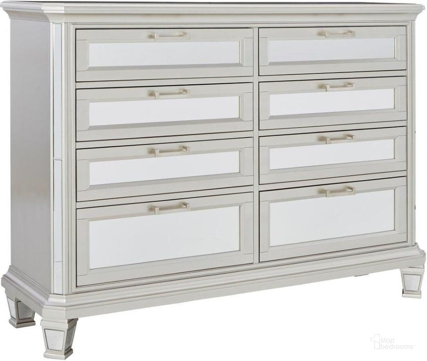 The appearance of Lindenfield Silver Dresser designed by Signature Design by Ashley in the modern / contemporary interior design. This silver piece of furniture  was selected by 1StopBedrooms from Lindenfield Collection to add a touch of cosiness and style into your home. Sku: B758-31. Material: Glass. Product Type: Dresser. Image1