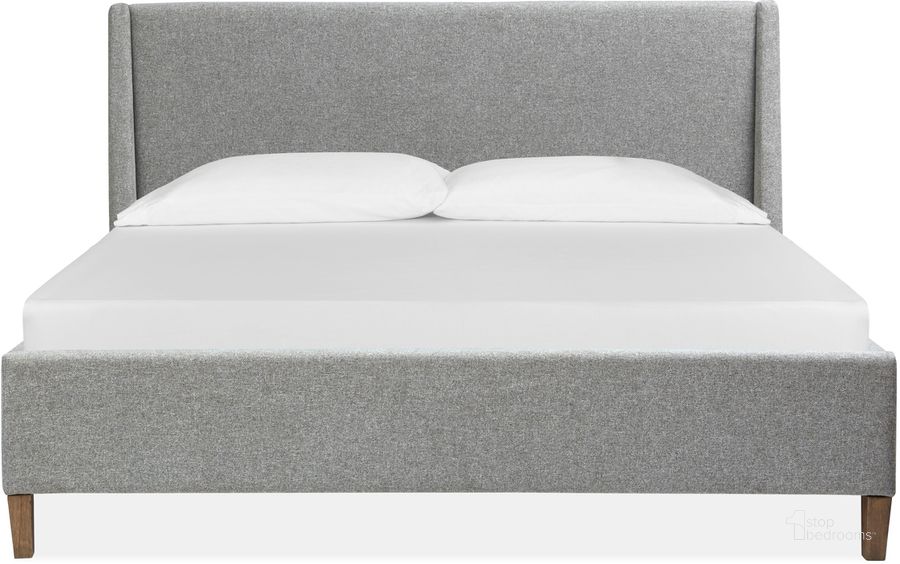 The appearance of Lindon Complete Queen Grey Upholstered Island Bed designed by Magnussen in the  interior design. This gray piece of furniture  was selected by 1StopBedrooms from Lindon Collection to add a touch of cosiness and style into your home. Sku: B5570-50FG;B5570-50HG;B5570-50RG. Material: Wood. Bed Size: Queen. Product Type: Island Bed. Image1