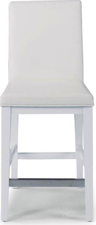 The appearance of Linear White Bar Stool designed by Homestyles in the transitional interior design. This white piece of furniture  was selected by 1StopBedrooms from Linear Collection to add a touch of cosiness and style into your home. Sku: 8000-89. Material: Wood. Product Type: Barstool. Image1