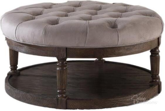 The appearance of Linen Fabric Upholstered Round Ottoman In Otter And Smoked Rustic Gray designed by Best Master Furniture in the rustic / southwestern interior design. This rustic gray piece of furniture  was selected by 1StopBedrooms from Linen Collection to add a touch of cosiness and style into your home. Sku: DX1500O. Product Type: Ottoman. Material: Linen. Image1