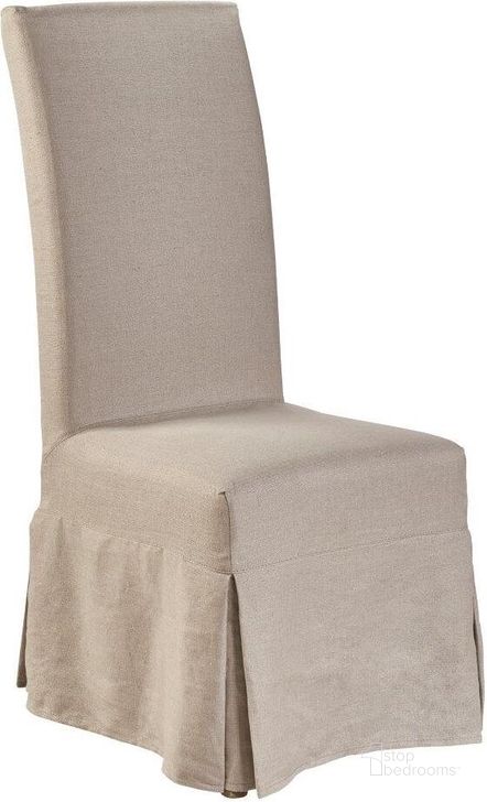 The appearance of Linen Floor Length Slip Covered Parsons Chair Set of 2 designed by Furniture Classics in the transitional interior design. This linen piece of furniture  was selected by 1StopBedrooms from  to add a touch of cosiness and style into your home. Sku: 70018F. Material: Wood. Product Type: Living Room Chair. Image1