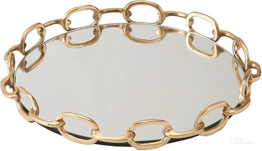 The appearance of Linked Mirrored Small Tray In Brass designed by Global Views in the modern / contemporary interior design. This brass piece of furniture  was selected by 1StopBedrooms from Linked Collection to add a touch of cosiness and style into your home. Sku: 9.92268. Product Type: Tray. Material: Brass. Image1