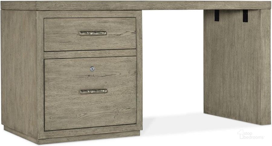 The appearance of Linville Falls 60 Inch Desk With One File designed by Hooker in the transitional interior design. This gray piece of furniture  was selected by 1StopBedrooms from Linville Collection to add a touch of cosiness and style into your home. Sku: 6150-10060-85;6150-10061-85;6150-10416-85. Product Type: Desk. Material: Wood Veneer. Image1