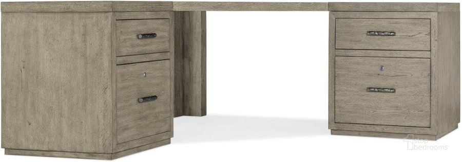 The appearance of Linville Falls Corner Desk With Two Files designed by Hooker in the transitional interior design. This gray piece of furniture  was selected by 1StopBedrooms from Linville Collection to add a touch of cosiness and style into your home. Sku: 6150-10024-85;6150-10049-85;6150-10416-85. Product Type: Desk. Material: Wood Veneer. Image1
