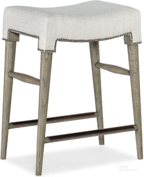 The appearance of Linville Falls Green Valley Counter Stool designed by Hooker in the transitional interior design. This beige piece of furniture  was selected by 1StopBedrooms from Linville Collection to add a touch of cosiness and style into your home. Sku: 6150-75451-85. Material: Fabric. Product Type: Barstool. Image1