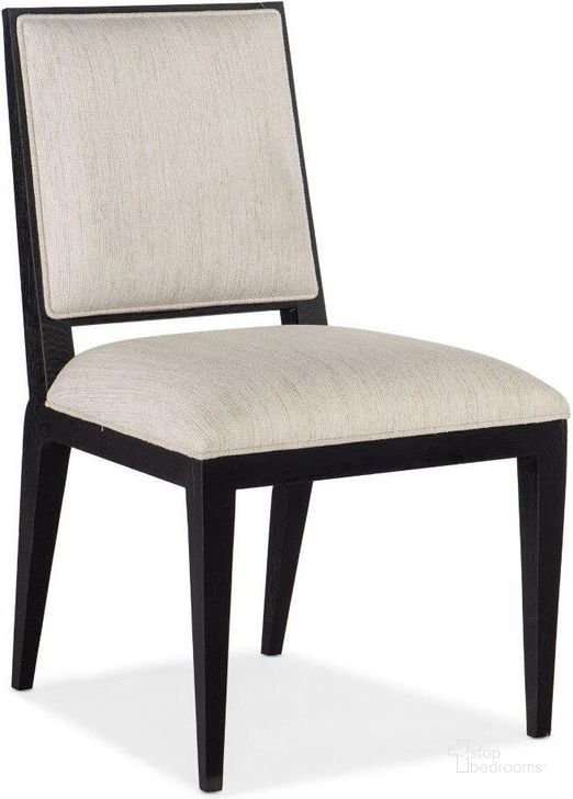 The appearance of Linville Falls Linn Cove Upholstered Side Chair Set Of 2 6150-75510-99 designed by Hooker in the transitional interior design. This black piece of furniture  was selected by 1StopBedrooms from Linville Collection to add a touch of cosiness and style into your home. Sku: 6150-75510-99. Material: Fabric. Product Type: Side Chair. Image1