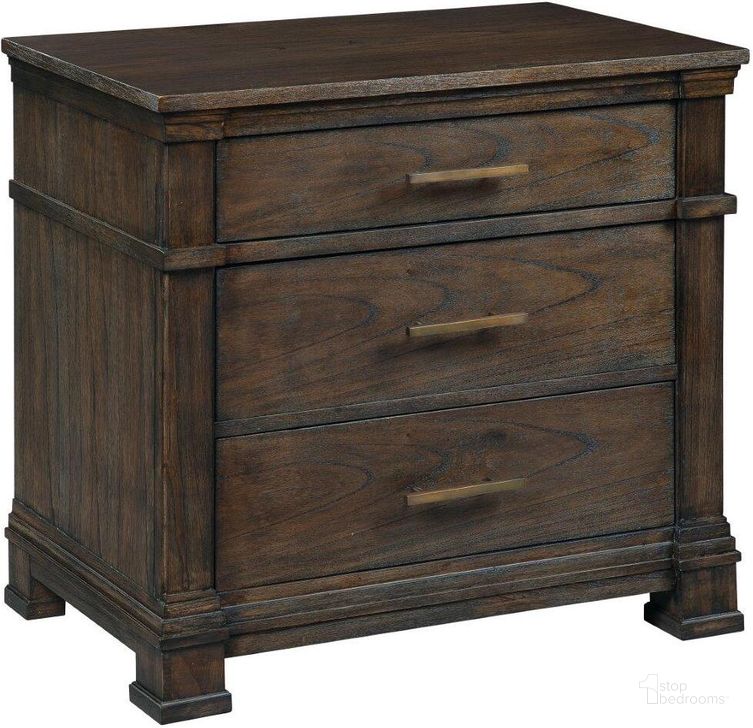 The appearance of Linwood Bedroom Triple Night Stand designed by Hekman in the transitional interior design. This dark brown piece of furniture  was selected by 1StopBedrooms from Linwood Collection to add a touch of cosiness and style into your home. Sku: 25662. Product Type: Nightstand. Image1