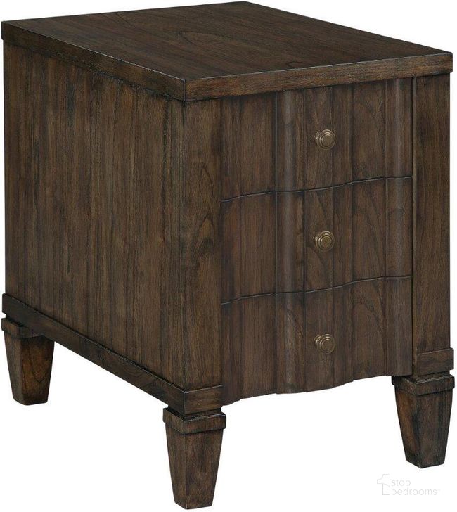 The appearance of Linwood Occasional Chairside Chest designed by Hekman in the transitional interior design. This dark brown piece of furniture  was selected by 1StopBedrooms from Linwood Collection to add a touch of cosiness and style into your home. Sku: 25606. Product Type: Chest. Image1