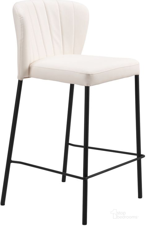The appearance of Linz Bar Stool Set of 2 In Cream designed by Zuo Modern in the modern / contemporary interior design. This cream piece of furniture  was selected by 1StopBedrooms from Linz Collection to add a touch of cosiness and style into your home. Sku: 109780. Product Type: Barstool. Material: Plywood. Image1