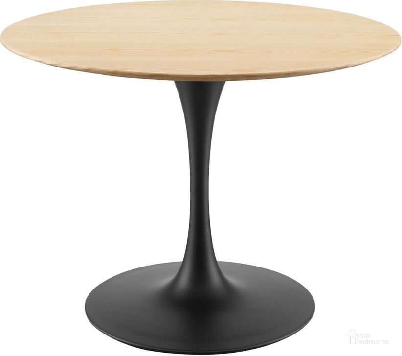 The appearance of Lippa 40 Inch Wood Dining Table In Black and Natural designed by Modway in the modern / contemporary interior design. This black and natural piece of furniture  was selected by 1StopBedrooms from Lippa Collection to add a touch of cosiness and style into your home. Sku: EEI-4871-BLK-NAT. Table Base Style: Pedestal. Table Top Shape: Round. Material: Wood. Product Type: Dining Table. Size: 40". Image1